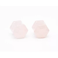 Geometric Rose Quartz Stone Plugs