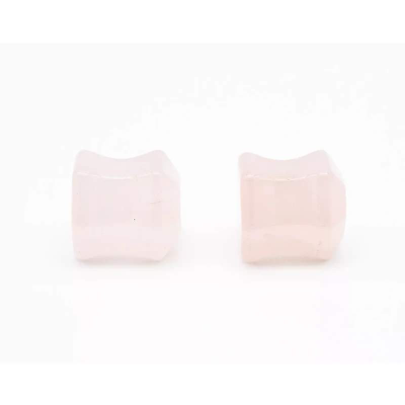 Geometric Rose Quartz Stone Plugs