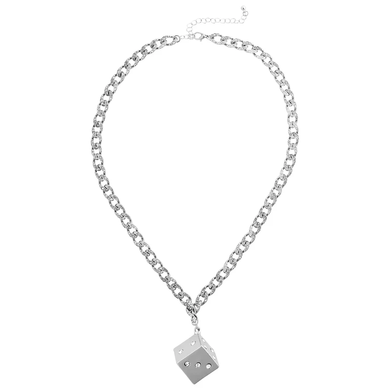 Pave Dice Chain Necklace