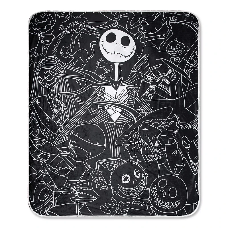 Jack Skellington Outline Fleece Blanket - The Nightmare Before Christmas