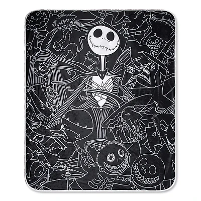 Jack Skellington Outline Fleece Blanket - The Nightmare Before Christmas