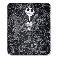Jack Skellington Outline Fleece Blanket - The Nightmare Before Christmas