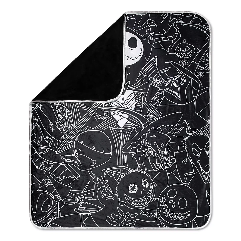 Jack Skellington Outline Fleece Blanket - The Nightmare Before Christmas