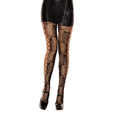 Rose Lace Cutout Stockings