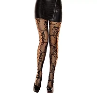 Rose Lace Cutout Stockings