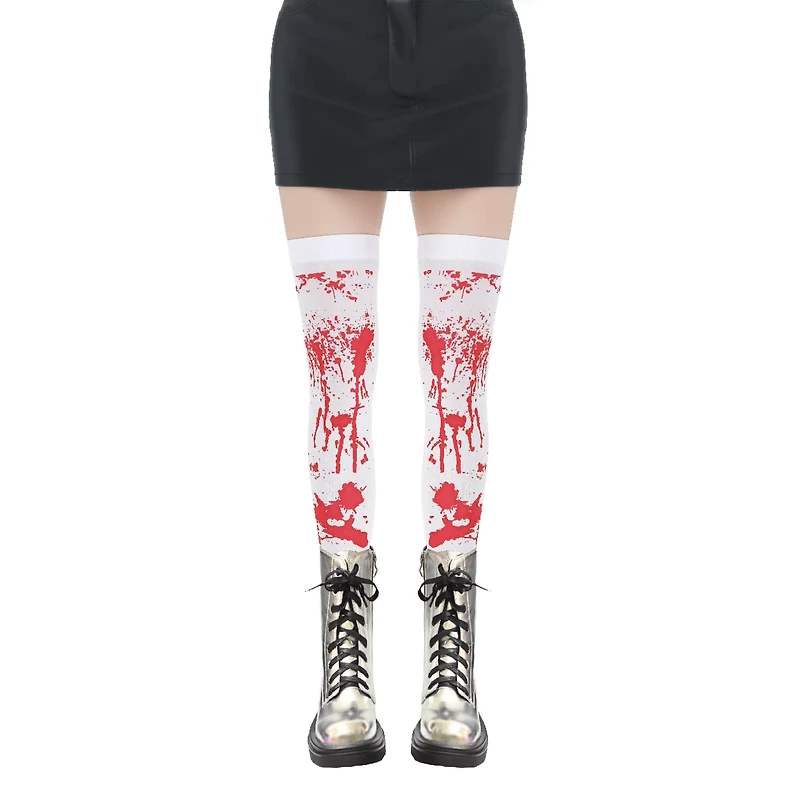 Bloody Splat Thigh High Stockings