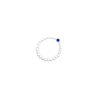 Royal Blue and White Marble Long Distance Bracelets - 2 Pack