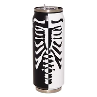 Black and White Ribcage Can Water Bottle - 17 oz.