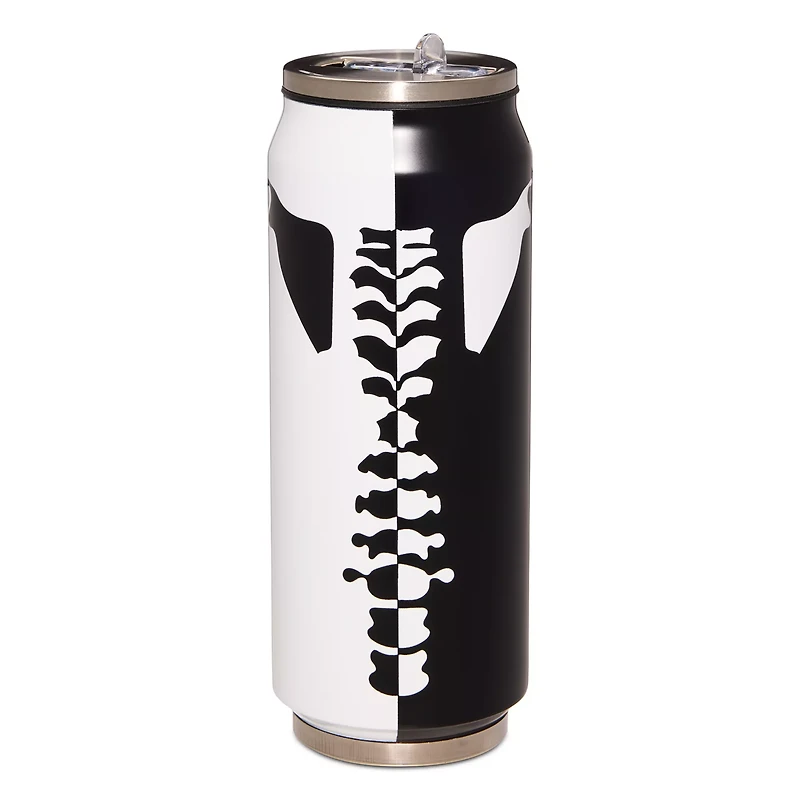Black and White Ribcage Can Water Bottle - 17 oz.