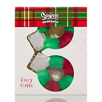 Red and Green Furry Handcuffs
