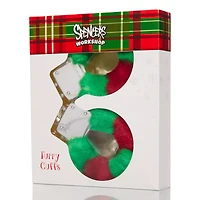 Red and Green Furry Handcuffs