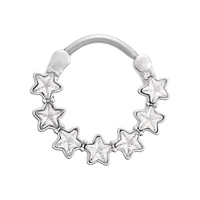CZ Star Hinge Septum Ring - 16 Gauge