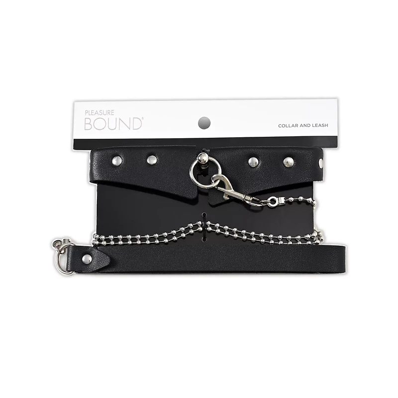 Studded Collar with Leash - Pleasure Bound