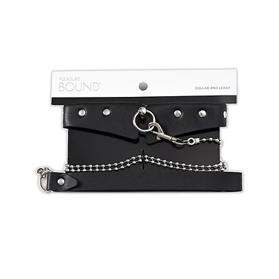 Studded Collar with Leash - Pleasure Bound
