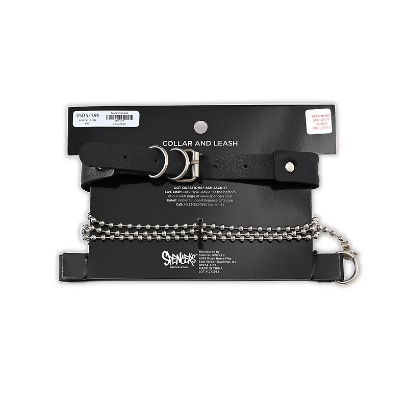 Studded Collar with Leash - Pleasure Bound