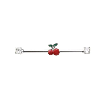 Cherry Cartilage Barbell - 14 Gauge