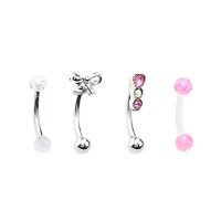 Multi-Pack Bow Curved Barbells 4 Pack - 16 Gauge