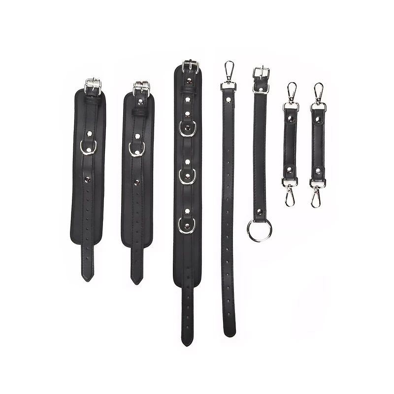 Faux Leather Choker with Wrist Restraints Set