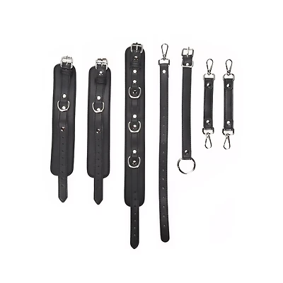 Faux Leather Choker with Wrist Restraints Set