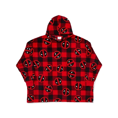 Red Deadpool Gingham Wearable Blanket