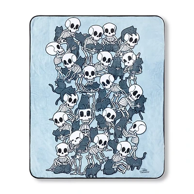 Skeletons and Cats Fleece Blanket