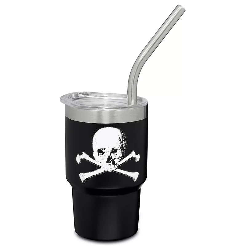 Skull Mini Travel Tumbler with Straw - 3 oz