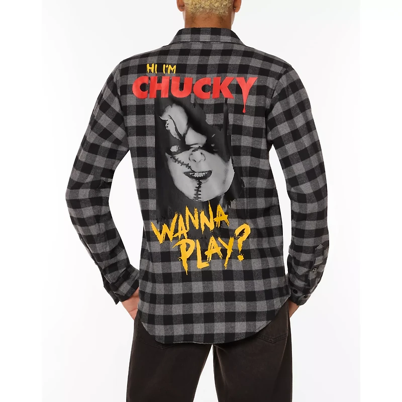 Grey and Black Chucky Flannel