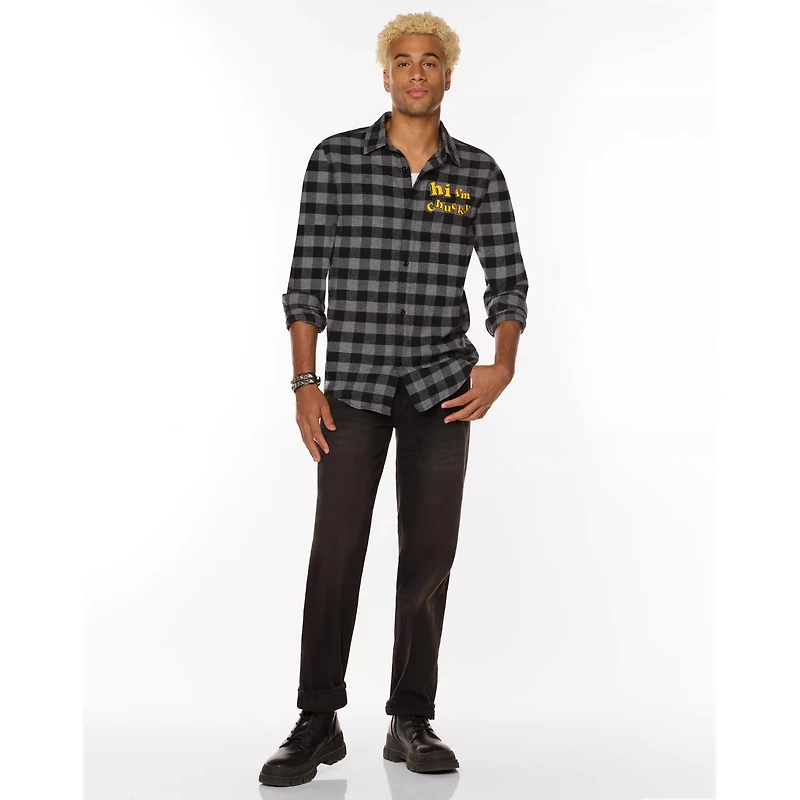 Grey and Black Chucky Flannel