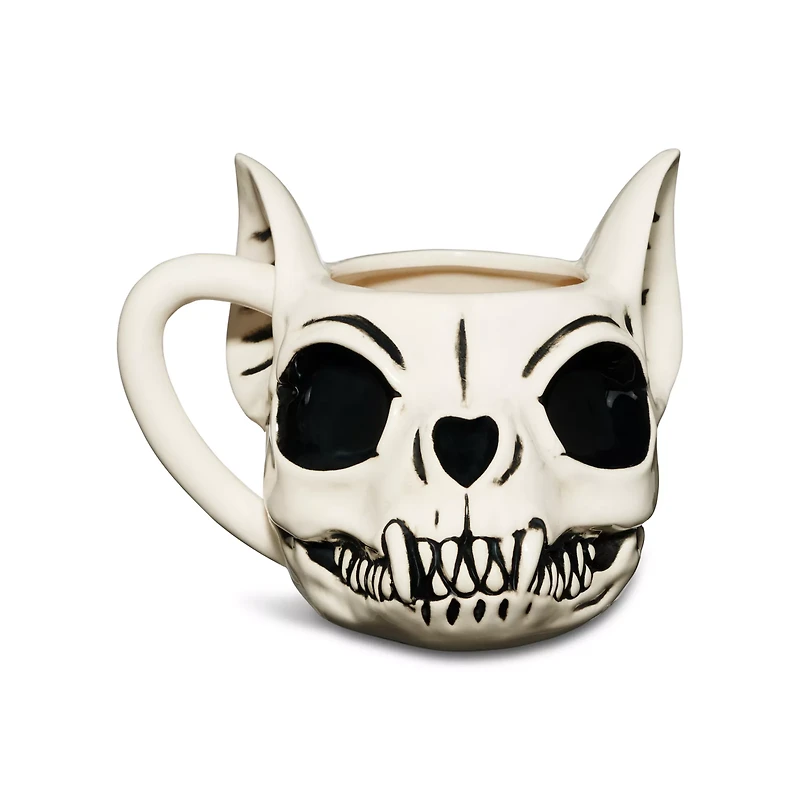 Cat Skull Molded Coffee Mug