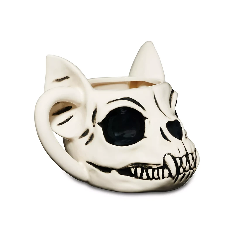 Cat Skull Molded Coffee Mug