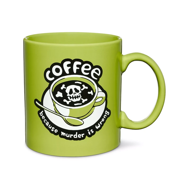 Tate & Co. Coffee Because Murder is Wrong Coffee Mug - 20 oz.