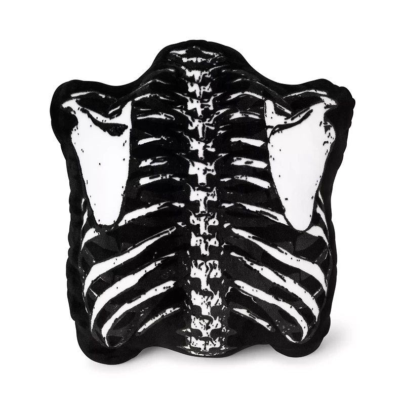 Black Skeleton Ribcage Pillow