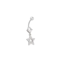 CZ Star Dangle Belly Ring - 14 Gauge