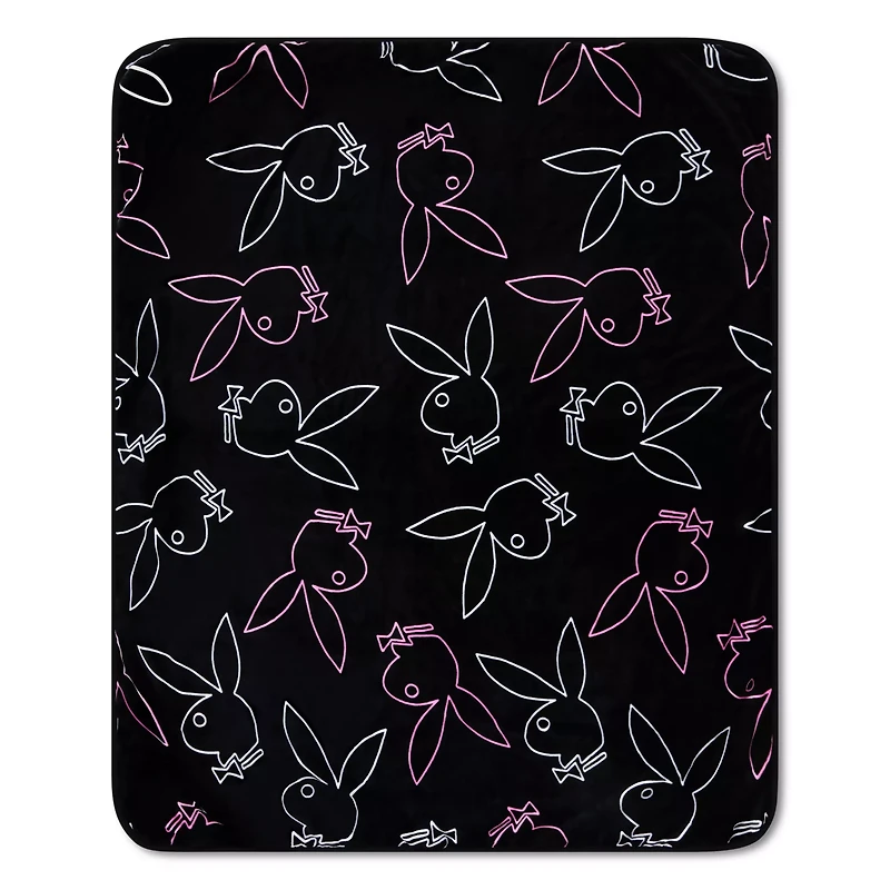 Playboy Bunny Logo Reversible Fleece Blanket