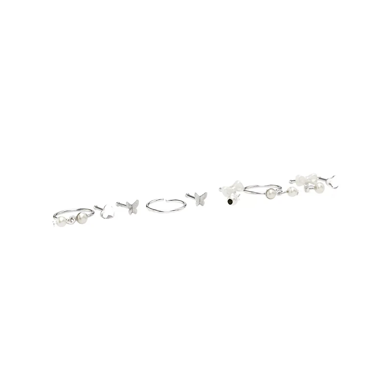 Multi-Pack Pearl Pin Nose Rings and Hoop Nose Rings 9 Pack - 20 Gauge