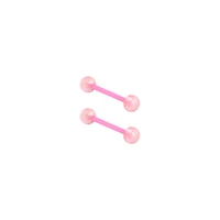 Glow in the Dark Pink Acrylic Bioflex Nipple Barbells