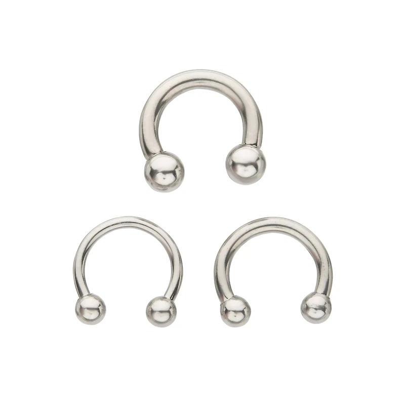 Multi-Pack Silver Horseshoe Septum Rings - 3 Pack