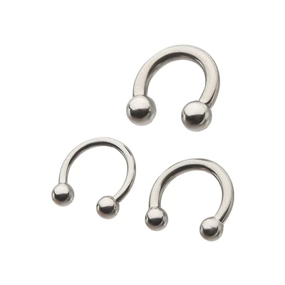 Multi-Pack Silver Horseshoe Septum Rings - 3 Pack