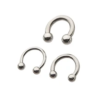 Multi-Pack Silver Horseshoe Septum Rings - 3 Pack