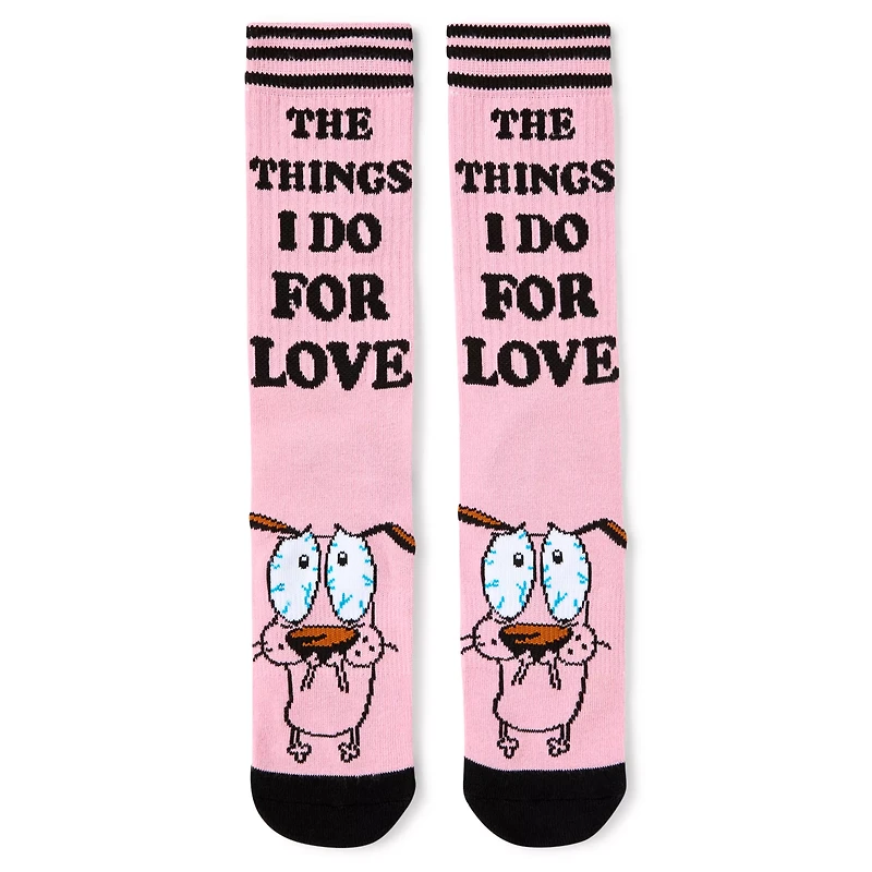 Pink Courage the Cowardly Dog Crew Socks - 2 Pair