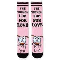 Pink Courage the Cowardly Dog Crew Socks - 2 Pair