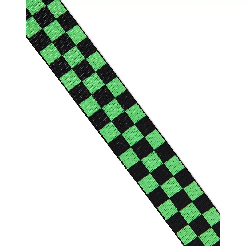 Buckle-Down Neon Green and Black Checkered Seatbelt Belt