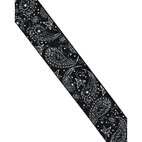 Buckle-Down Black and White Paisley Seatbelt Belt