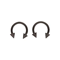 Multi-Pack Black Spike Horseshoe Rings