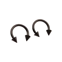 Multi-Pack Black Spike Horseshoe Rings