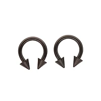Multi-Pack Black Spike Horseshoe Rings