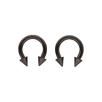 Multi-Pack Black Spike Horseshoe Rings