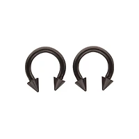 Multi-Pack Black Spike Horseshoe Rings