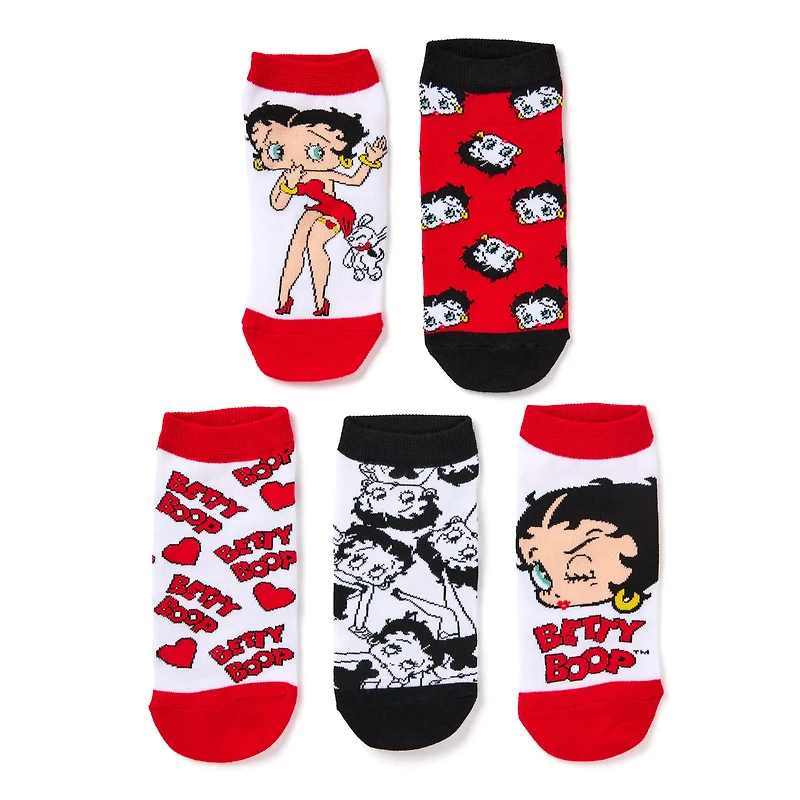Multi-Pack Betty Boop Ankle Socks - 5 Pair