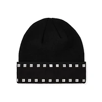Black Hardware Stud Beanie Hat
